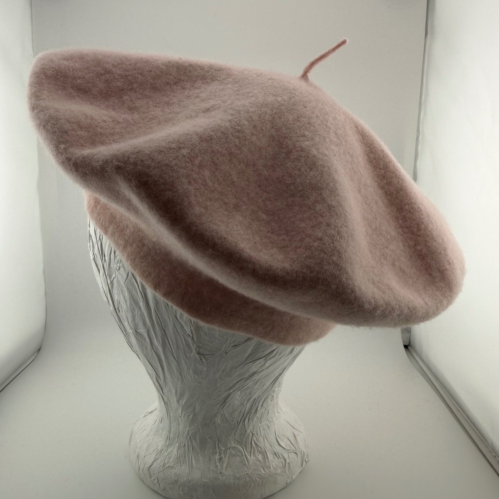 Parkhurst Vintage Pink Wool Beret Hat Made in Canada Classic French Style 22in